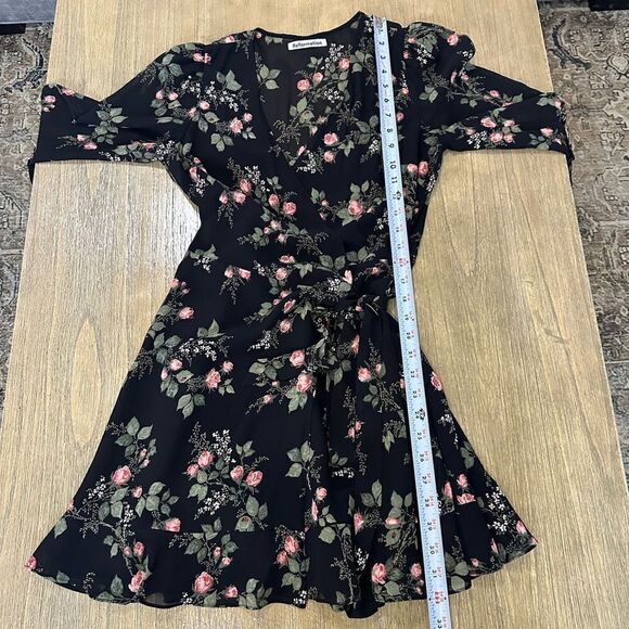Reformation Zoe Wrap Dress Floral Rose Print Half Sleeve Small - Picture 6 of 14